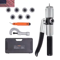 HYDRAULIC TUBE EXPANDER WITH 7 PIPE HEADS DEBURRING TOOL PIPE CUTTER FOR COPPER