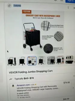 NEW FOLDING SHOPPING CART ON WHEELS