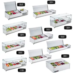VEVOR COUNTERTOP CONDIMENT REFRIGERATED SANDWICH SALAD PREP STATION 27.5
