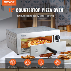VEVOR ELECTRIC COUNTERTOP PIZZA OVEN 12-INCH, 1500W COMMERCIAL PIZZA OVEN WITH A