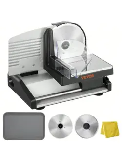 VEVOR MEAT SLICER, 200W ELECTRIC DELI SLICER, 0-15MM ADJUSTABLE THICKNESS