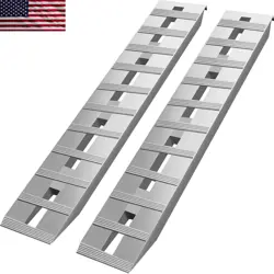 60X12 2 PCS ALUMINUM RAMPS 6000 LBS WEIGHT CAPACITY 16 HIGH MOTORCYCLE LOADING R