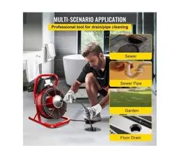 VEVOR ELECTRIC DRAIN AUGER 75 FT. X 1/2 IN. DRAIN CLEANER MACHINE 370W