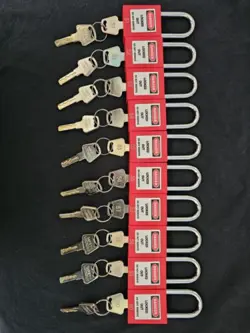 LOCKOUT TAGOUT LOCKS SET 10PCS RED SAFETY LOCKOUT PADLOCKS 2 KEYS PER LOCK