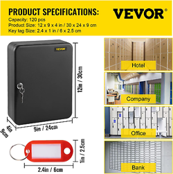 VEVOR KEY CABINET, KEY LOCK CABINET STEEL, Q235 STEEL KEY STORAGE, WALL MOUNTED