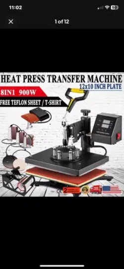 8 IN 1 DIGITAL T-SHIRT HEAT PRESS SUBLIMATION TRANSFER MACHINE T-SHIRT MUG HAT