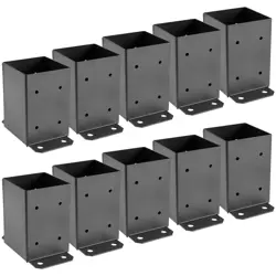 4 X 4 POST BASE POST ANCHOR 10 PCS BLACK POWDER-COATED BRACKET FOR DECK SUPPORTS