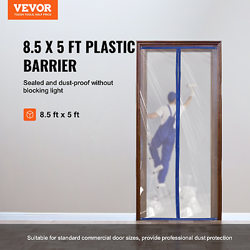 VEVOR DUST BARRIER, 8.5 X 5 FT DUST BARRIER DOOR KIT, WITH MAGNETIC SELF-CLOSING