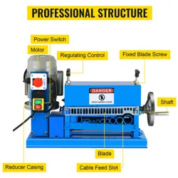 VEVOR ELECTRIC WIRE STRIPPING MACHINE 1.5-38MM CABLE STRIPPER 0.06