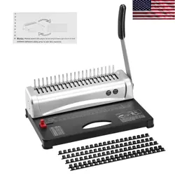 BINDING MACHINE COMB 21HOLES 450 SHEETS BOOK WITH 100PCS 3/8 COMB BINDING SPINES