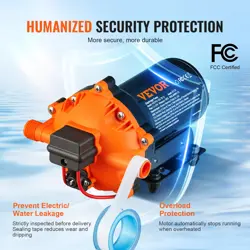 VEVOR 12V 70 PSI 5.5 GPM WATER PRESSURE DIAPHRAGM PUMP SELF-PRIMING PUMP BOAT RV