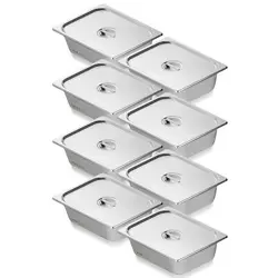 VEVOR 8 PACK 1/2 SIZE HOTEL PANS STEAM TABLE PAN STAINLESS STEEL 4