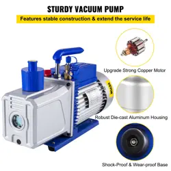 VEVOR 10CFM 1HP VACUUM PUMP HVAC FIELD TOOL 2 STAGE ROTARY VANE FAST DEEP VACUUM
