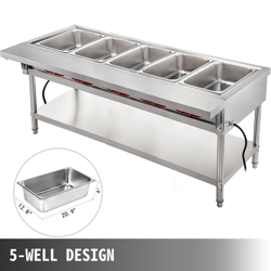 5-WELL STEAM TABLE