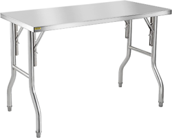 VEVOR COMMERCIAL WORKTABLE WORKSTATION 48 X 24 INCH FOLDING COMMERCIAL PREP WITH