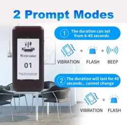 RESTAURANT WIRELESS GUEST PAGING SYSTEM 16 BEEPERS QUEUING CALLING PAGERS