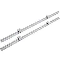 2XSBR12-1000MM LINEAR RAIL SLIDE GUIDE ROD 4SBR12UU BLOCK 12MM ROUTERS ALUMINIUM