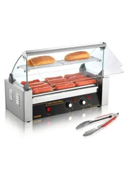 VEVOR HOT DOG ROLLER 5 ROLLERS 12 HOT DOGS CAPACITY,750W STAINLESS SAUSAGE GRILL