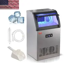 COMMERCIAL ICE MAKER 120LBS/24H MACHINE 50 ICE CUBES IN 12-15 MINUTES FREESTAND