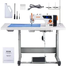 VEVOR HEAVY DUTY INDUSTRIAL COMMERCIAL SEWING MACHINE WITH SERVO MOTOR AND TABLE