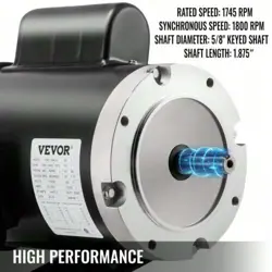 VEVOR ELECTRIC COMPRESSOR MOTOR,1 HP,1725 RPM,11.2-5.6 A SINGLE PHASE ELECTRIC