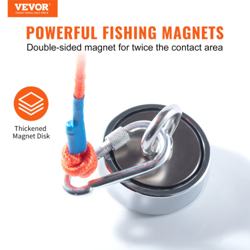 MAGNET FISHING KIT, 1200LBS 2.95INCH DIAMETER DOUBLE SIDED FISHING MAGNETS