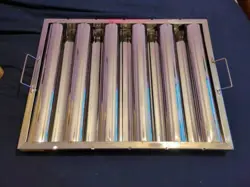 PACK OF 6 HOOD FILTERS 19.5W X 15.5H INCH 430 STAINLESS STEEL 5 GROOVES 20 X 16