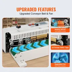 VEVOR CONTINUOUS BAG BAND SEALING MACHINE HORIZONTAL BAND SEALER CARBON STEEL