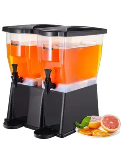 GOOD VEVOR BEVERAGE DISPENSER, 3 GALLON X 2 DRINK DISPENSERS FOR PARTIES