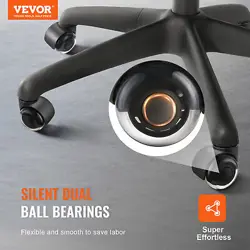 VEVOR SET OF 5 OFFICE CHAIR CASTER RUBBER SWIVEL WHEELS REPLACEMENT 2 INCH