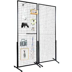 VEVOR 2' X 5.6' GRID WALL PANELS TOWER 2 PACKS WIRE GRIDWALL DISPLAY RACKS,,