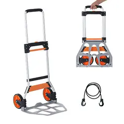 BENTISM FOLDING HAND TRUCK ALUMINUM LUGGAGE TROLLEYCARTDOLLY 176 LBS BUNGEE CORD