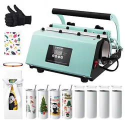 VEVOR TUMBLER HEAT PRESS MACHINE TUMBLER PRESS SET WITH 8 SUBLIMATION TUMBLERS