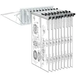 VEVOR WALL MOUNT BLUEPRINT STORAGE RACK BLUEPRINT HOLDER WITH 12 PIVOT BRACKETS