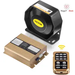 200W SIREN BUNDLE 8 TONES EMERGENCY WARNING SIREN BOX WITH PA SPEAKER MIC SYSTEM