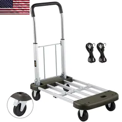 FOLDING HAND TRUCK DOLLY CART 330LBS CAPACITY SOLID CONSTRUCTION ALUMINUM LUGGAG