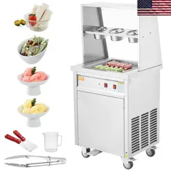 FRIED ICE CREAM ROLL MACHINE 13.8X13.8 SQUARE STIR-FRIED PAN STAINLESS STEEL MAK