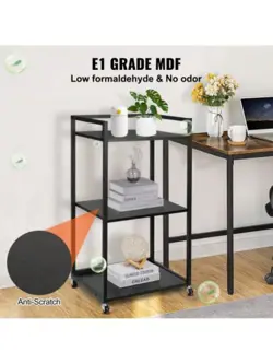 VEVOR PRINTER STAND WITH WHEELS, HEIGHT ADJUSTABLE 3 TIER PRINTER STAND