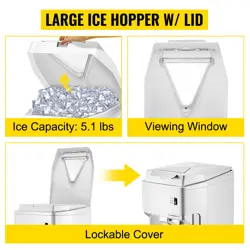 VEVOR 250W 265LBS/H COMMERCIAL ICE SHAVER ELECTRIC ICE CRUSHER SNOW CONE MACHINE