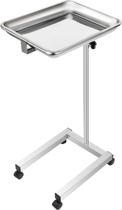 MAYO STAND 18X14 INCH MEDICAL TRAY ON WHEELS ADJUSTABLE HEIGHT 32