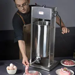 VEVOR MANUAL SAUSAGE STUFFER 15 L VERTICAL SAUSAGE MACHINE 304 STAINLESS STEEL