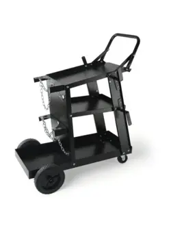 VEVOR 3-TIER WELDING CART, 400 LBS WEIGHT CAPACITY, TANK STORAGE SAFETY CHAINS-