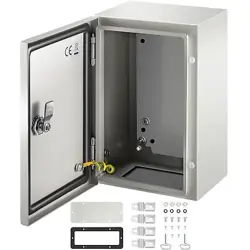 VEVOR NEMA STEEL ENCLOSURE ,12 X 8 X 6'' NEMA 4X STEEL ELECTRICAL BOX, IP66 WAT