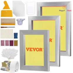 SCREEN PRINTING KIT 3 PCS ALUMINUM SILK SCREEN PRINTING FRAMES 5 GLITTERS