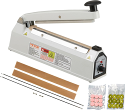 VEVOR IMPULSE SEALER 8 INCH, MANUAL HEAT SEALING MACHINE WITH ADJUSTABLE HEATING