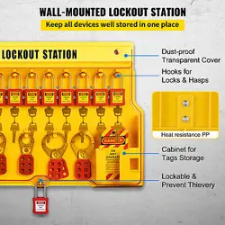 VEVOR 58 PCS LOCKOUT TAGOUT KITS ELECTRICAL LOTO KIT FOR ELECTRICAL RISK REMOVAL