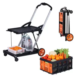 VERSATILE 2-TIER ROLLING CART 198 LBS
