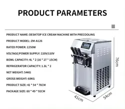 VEVOR PRE-COOLED COMMERCIAL ICE CREAM MACHINE A126 COUNTERTOP SOFT SERVE MAKER