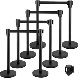 VEVOR CROWD CONTROL STANCHION, SET OF 8 PIECES STANCHION SET, STANCHION SET WITH