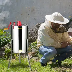 VEVOR MANUAL HONEY EXTRACTOR BEEKEEPING EQUIPMENT 2/4 FRAMES STAINLESS STEEL.